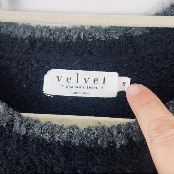 🍒Velvet Jubilee Chevron Knit‎ Sweater Wool Blend Black Nordic Pattern Ski Small - Picture 9 of 11